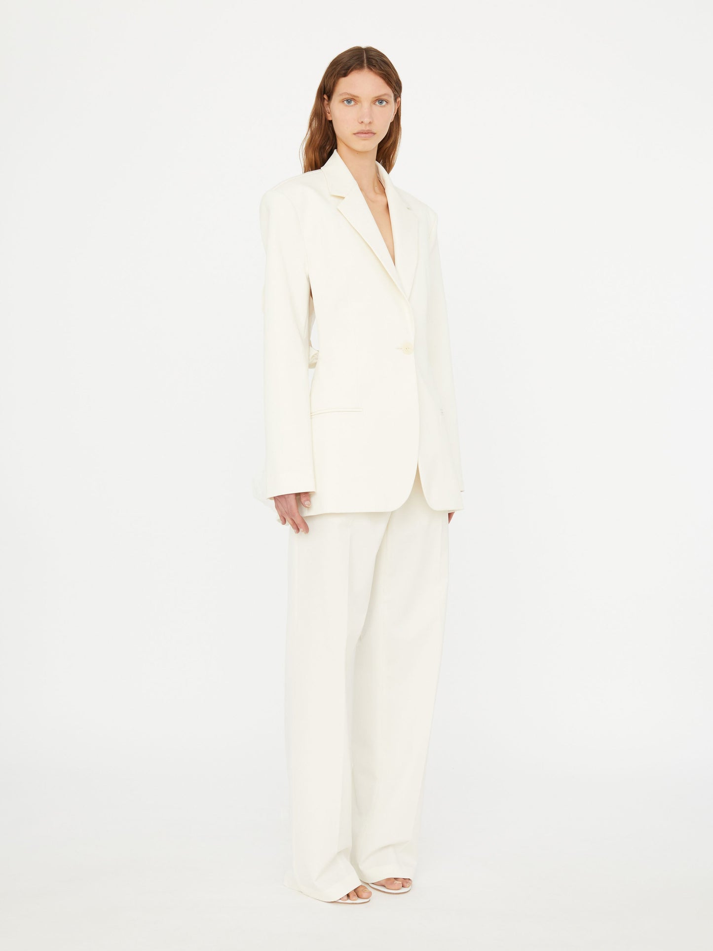 Christopher Esber Intimate Bow Back Twill Blazer (White)