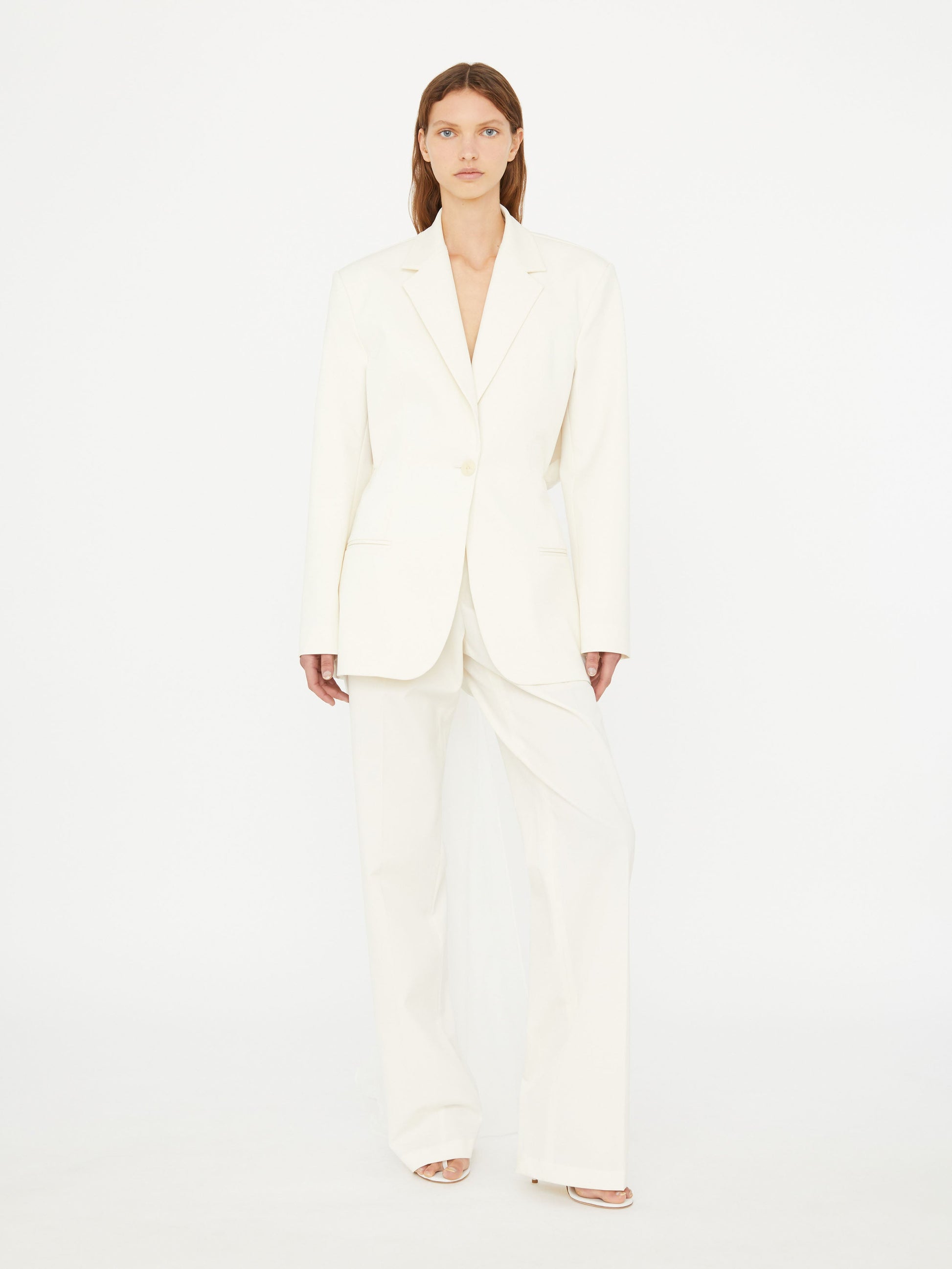 Image of Dresses. Product name - Redux Heavy Twill Trouser in White colour by brand - Christopher Esber