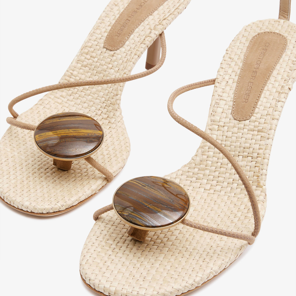 Christopher Esber Doma Stoned Raffia Heel (Eye)