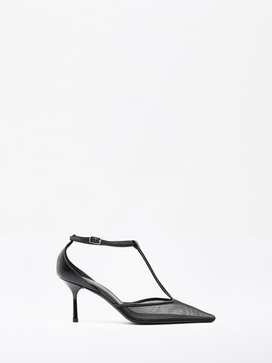 Image of Shoes. Productname: Christopher Esber T-Bar Vapour Heel in Black colour by brand - Christopher Esber
