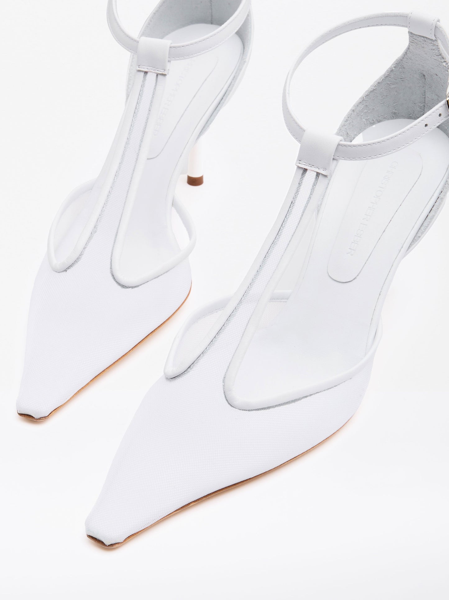 Christopher Esber T-Bar Vapour Heel (White)