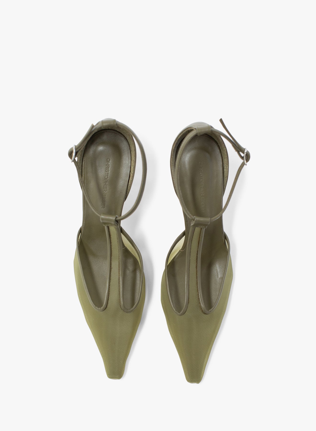CHRISTOPHER ESBER T-Bar Vapour Heel (Olive)