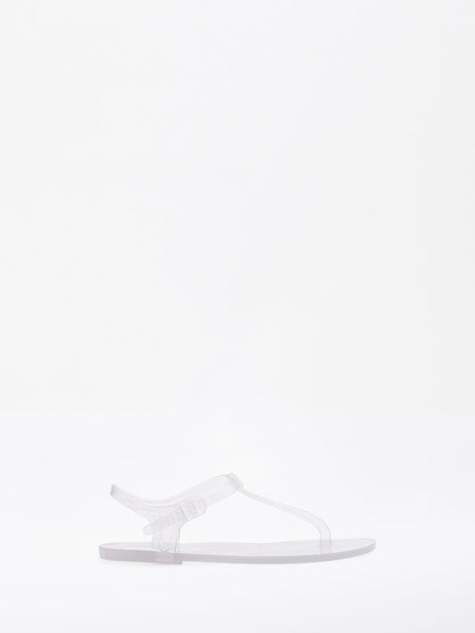 Image of Shoes. Productname: Christopher Esber Billi T-Bar Flat in Clear colour by brand - Christopher Esber