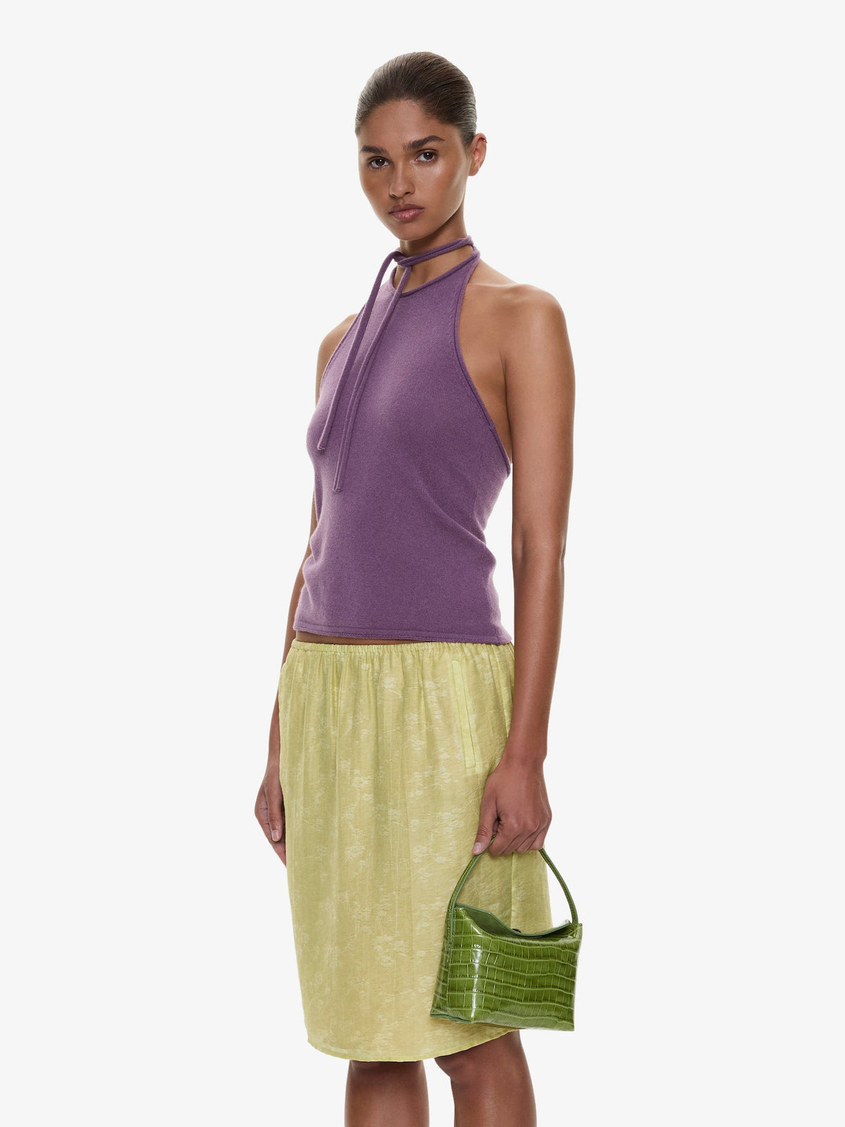 CHRISTOPHER ESBER Light Leak Jacquard Slip Skirt (Chartreuse)