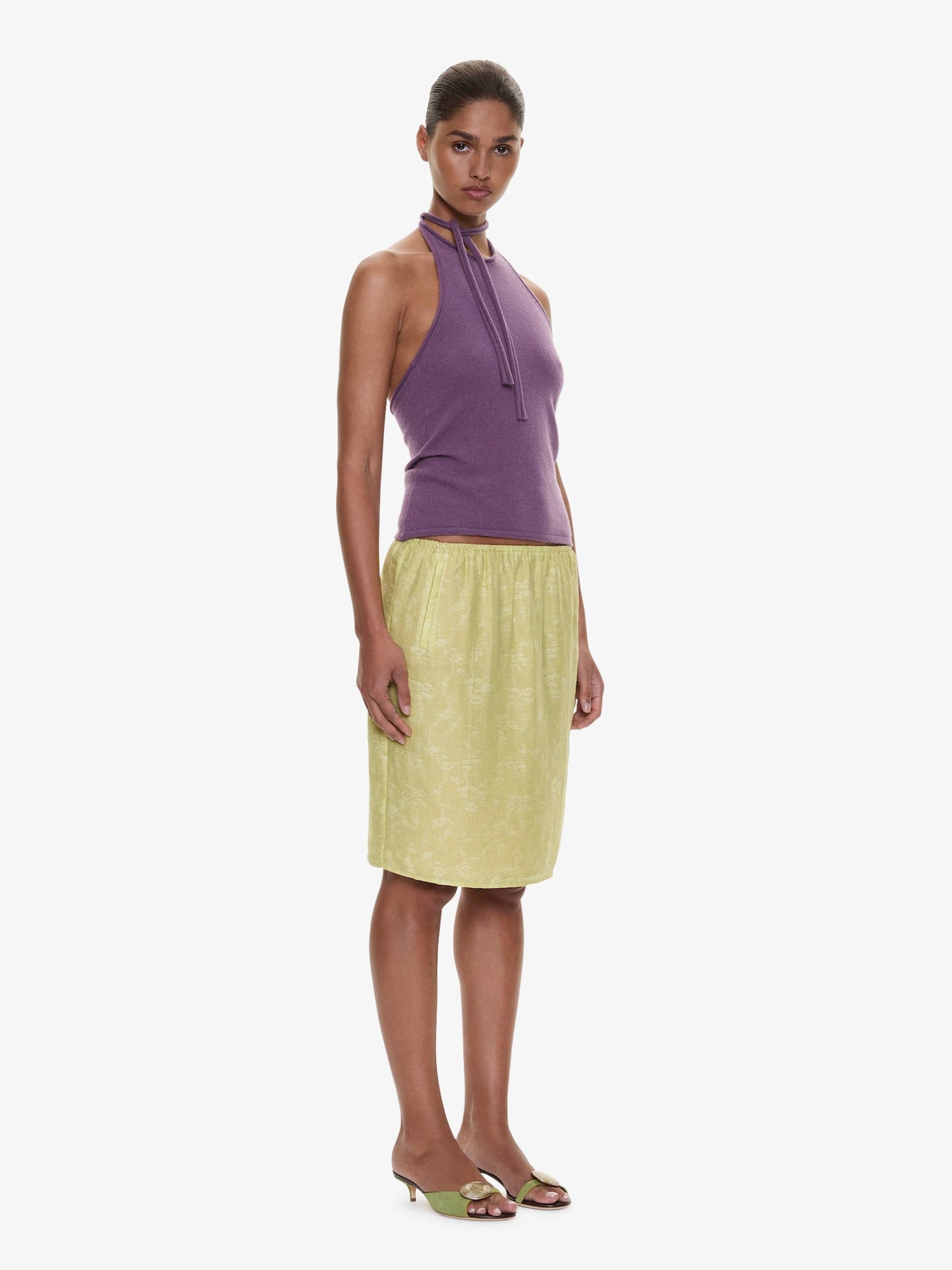 CHRISTOPHER ESBER Light Leak Jacquard Slip Skirt (Chartreuse)