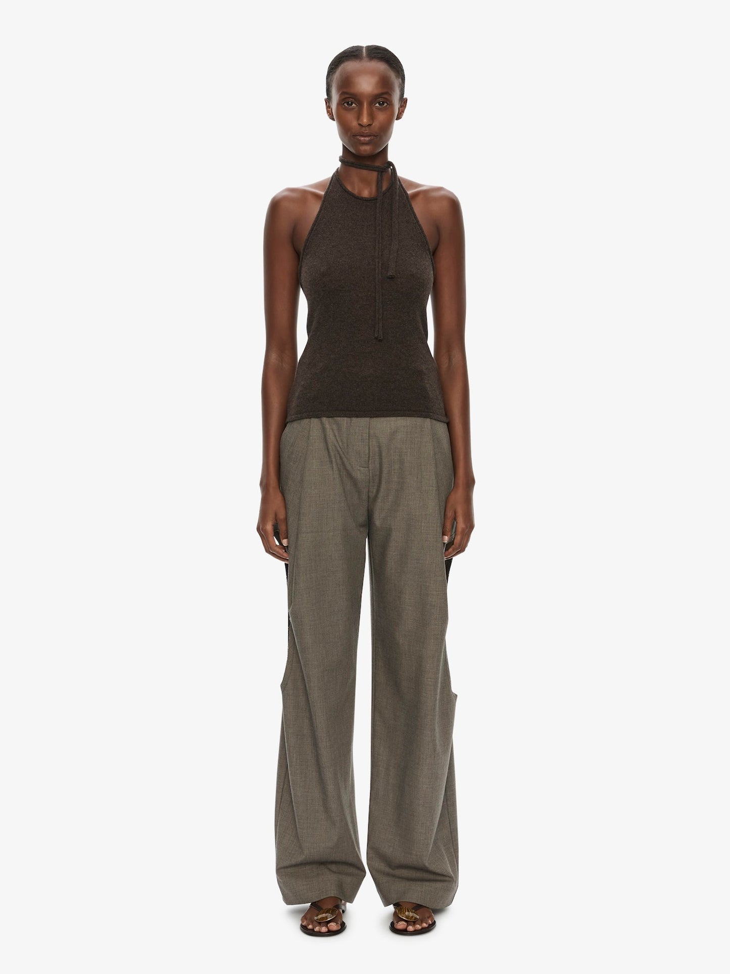 CHRISTOPHER ESBER Cashmere Rae Halter Tank (Umber)
