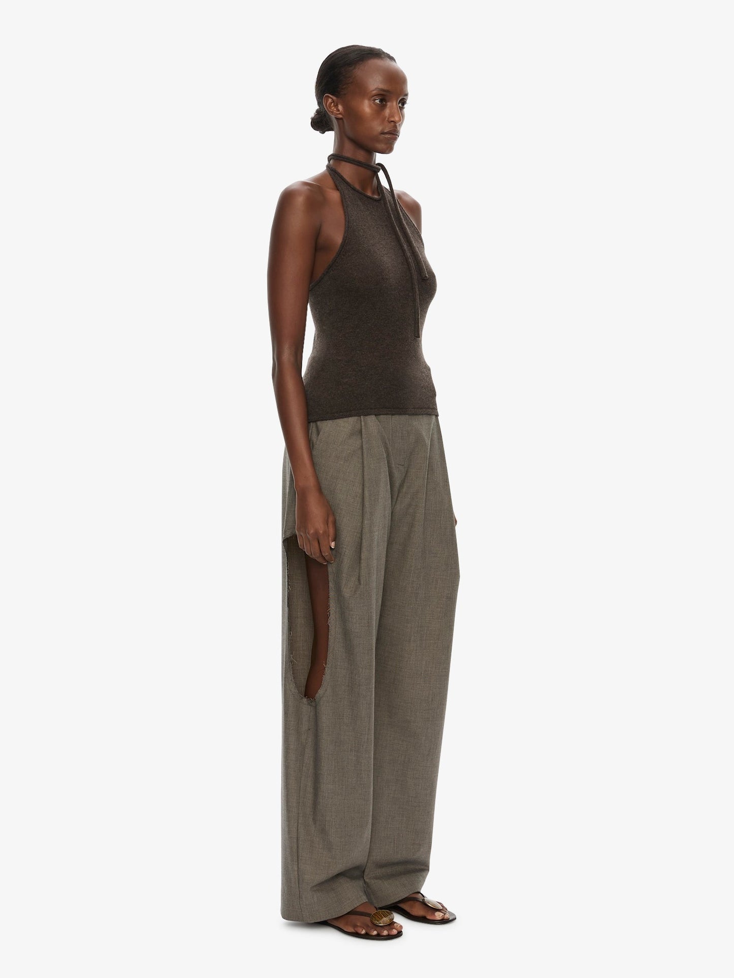 CHRISTOPHER ESBER Cashmere Rae Halter Tank (Umber)
