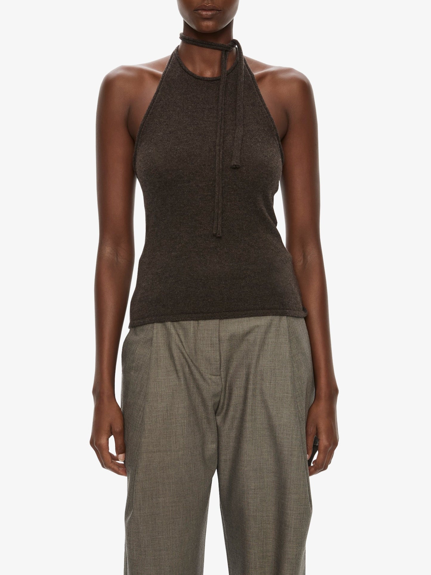 CHRISTOPHER ESBER Cashmere Rae Halter Tank (Umber)