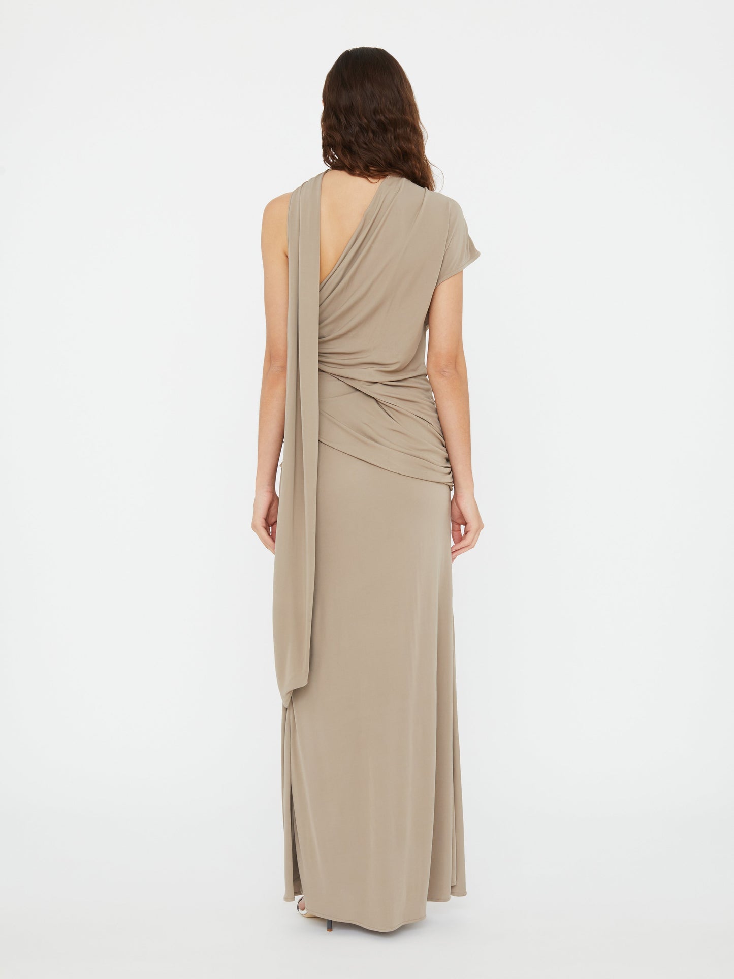 Christopher Esber Aiba Draped Jersey Skirt (Clay)