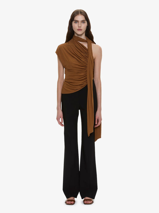 CHRISTOPHER ESBER Vienna Jersey Scarf Top (Cognac)