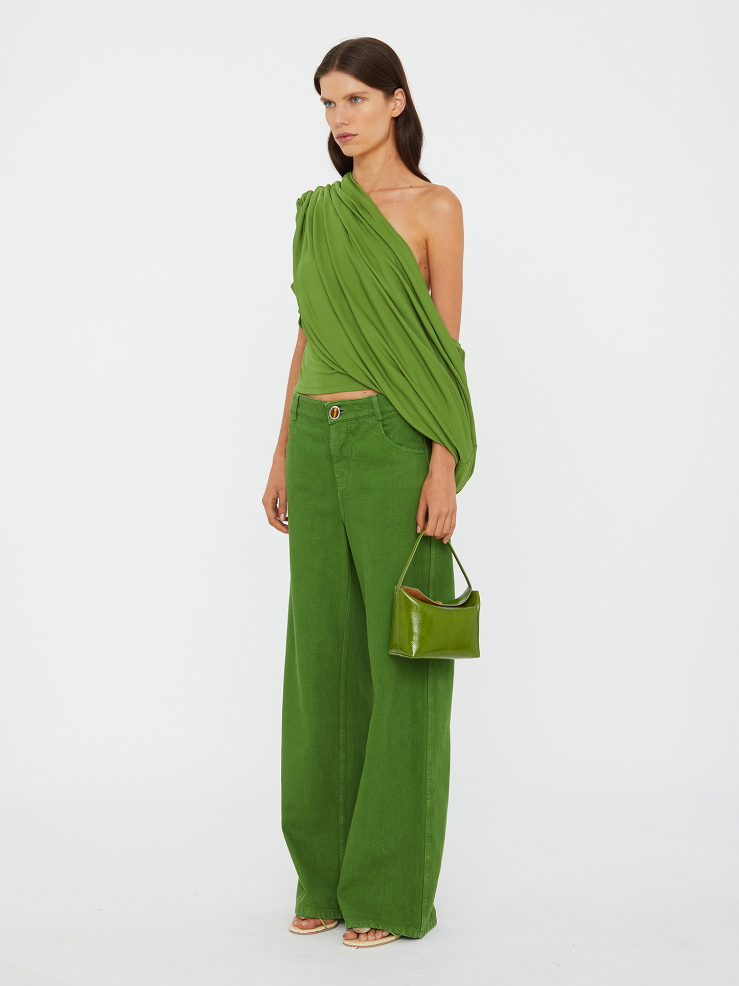 Christopher Esber Aiba Draped Jersey Tee (Cactus)