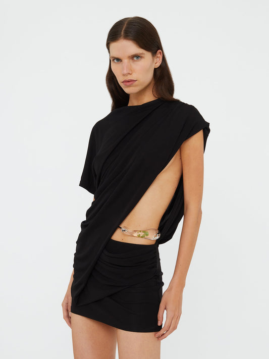 Image of Dresses. Productname: Christopher Esber Encased Nature Resin Draped Jersey Dress in Dress colour by brand - Christopher Esber