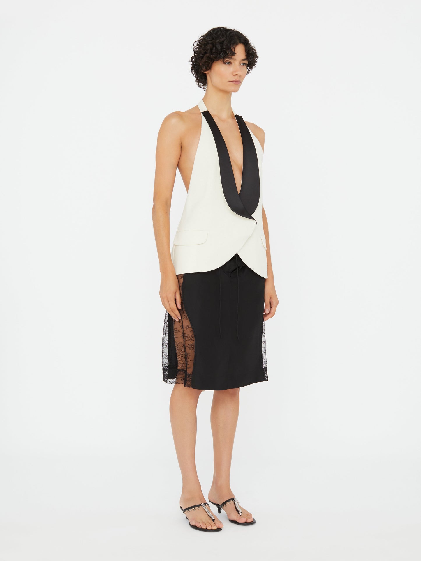 Christopher Esber Tuxedo Contrast Silk Vest (Black)