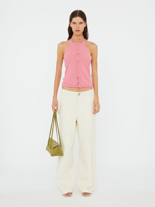 Image of Jeans. Productname: Christopher Esber Manta Sting Denim Jean in Ecru colour by brand - Christopher Esber