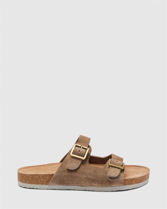 Image of Sandals. Product name - Santo Women's Thongs TAUPE Novo Thongs in Taupe colour by brand - NOVO