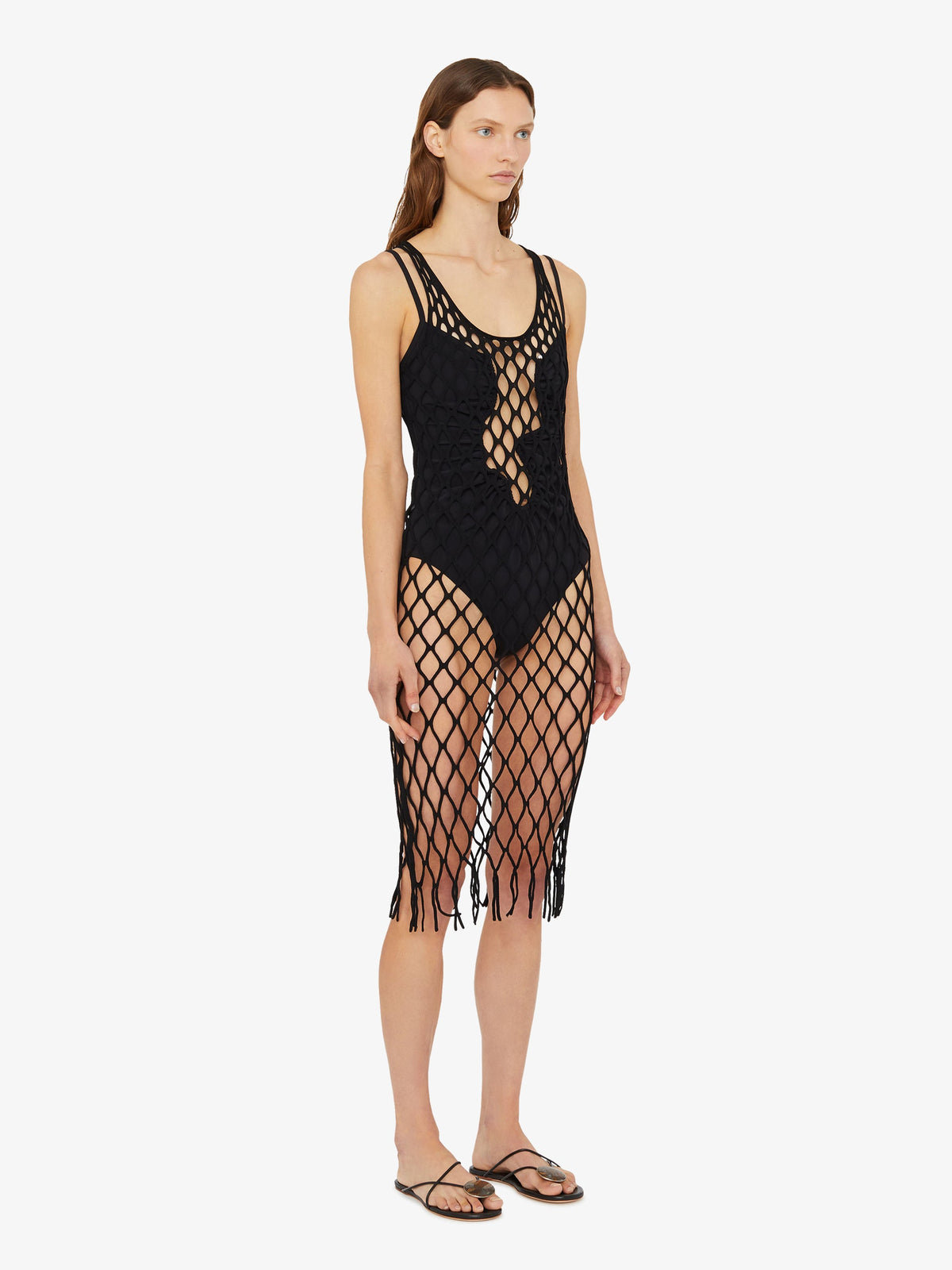 Christopher Esber Knitted Mesh Tank Dress (Black)