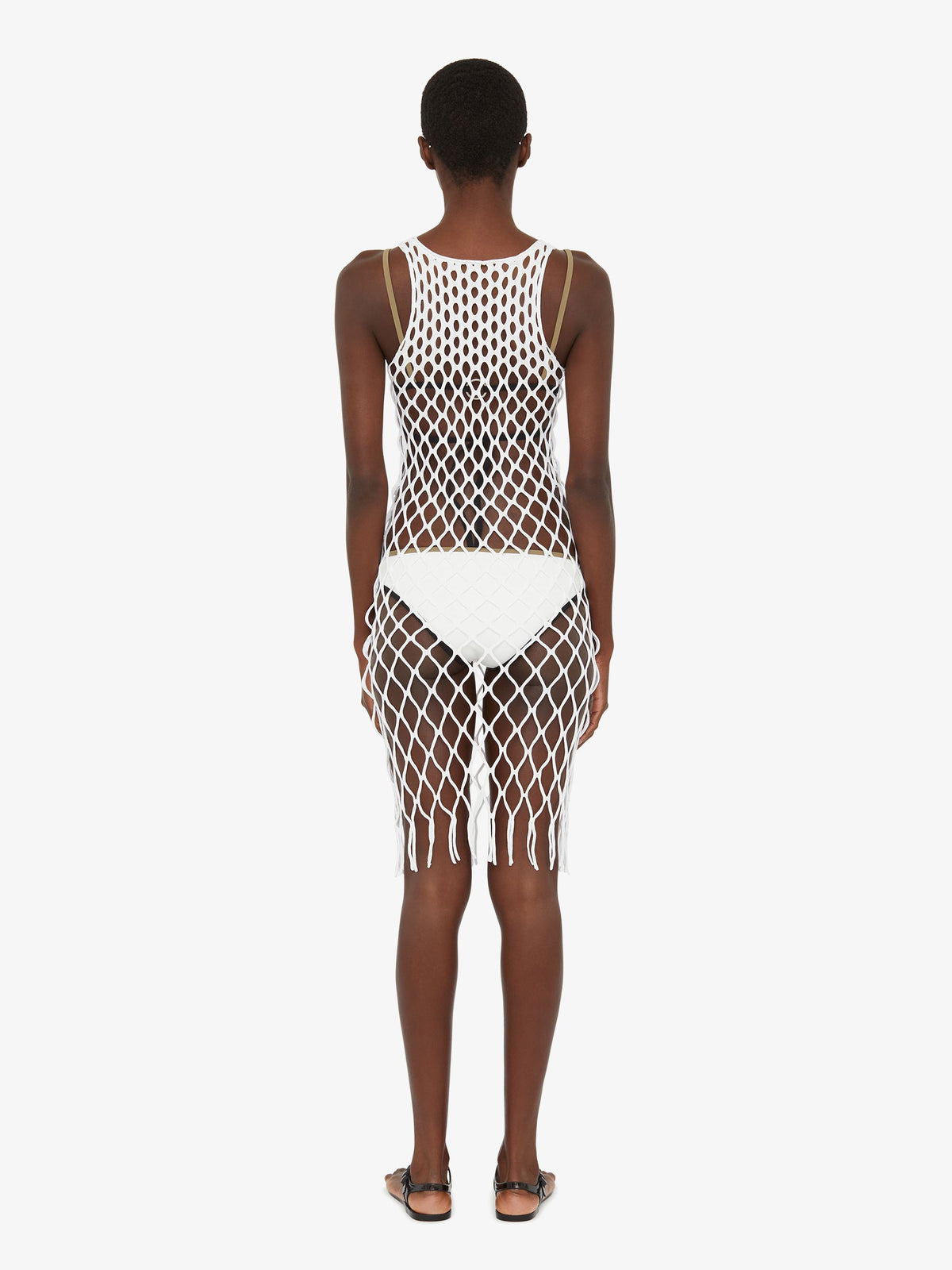 Christopher Esber Knitted Mesh Tank Dress (White)