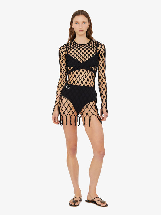 Christopher Esber Knitted Mesh Mini Dress (Black)