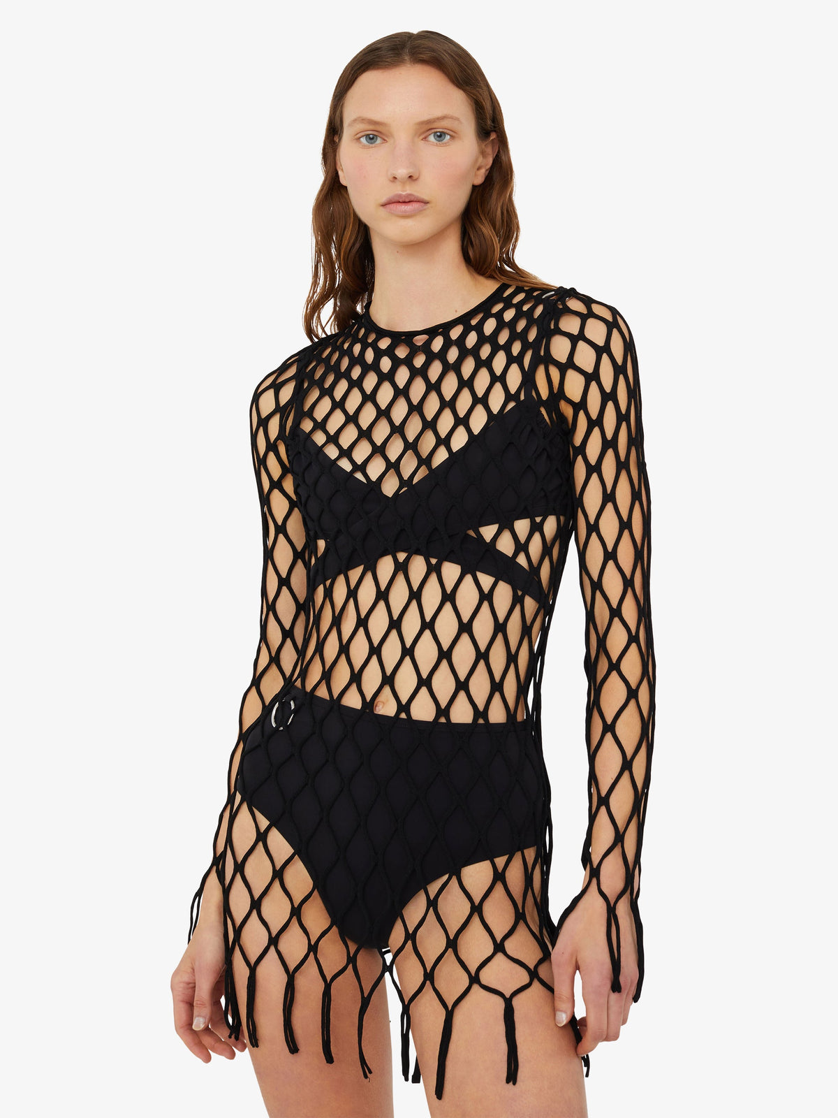 Christopher Esber Knitted Mesh Mini Dress (Black)