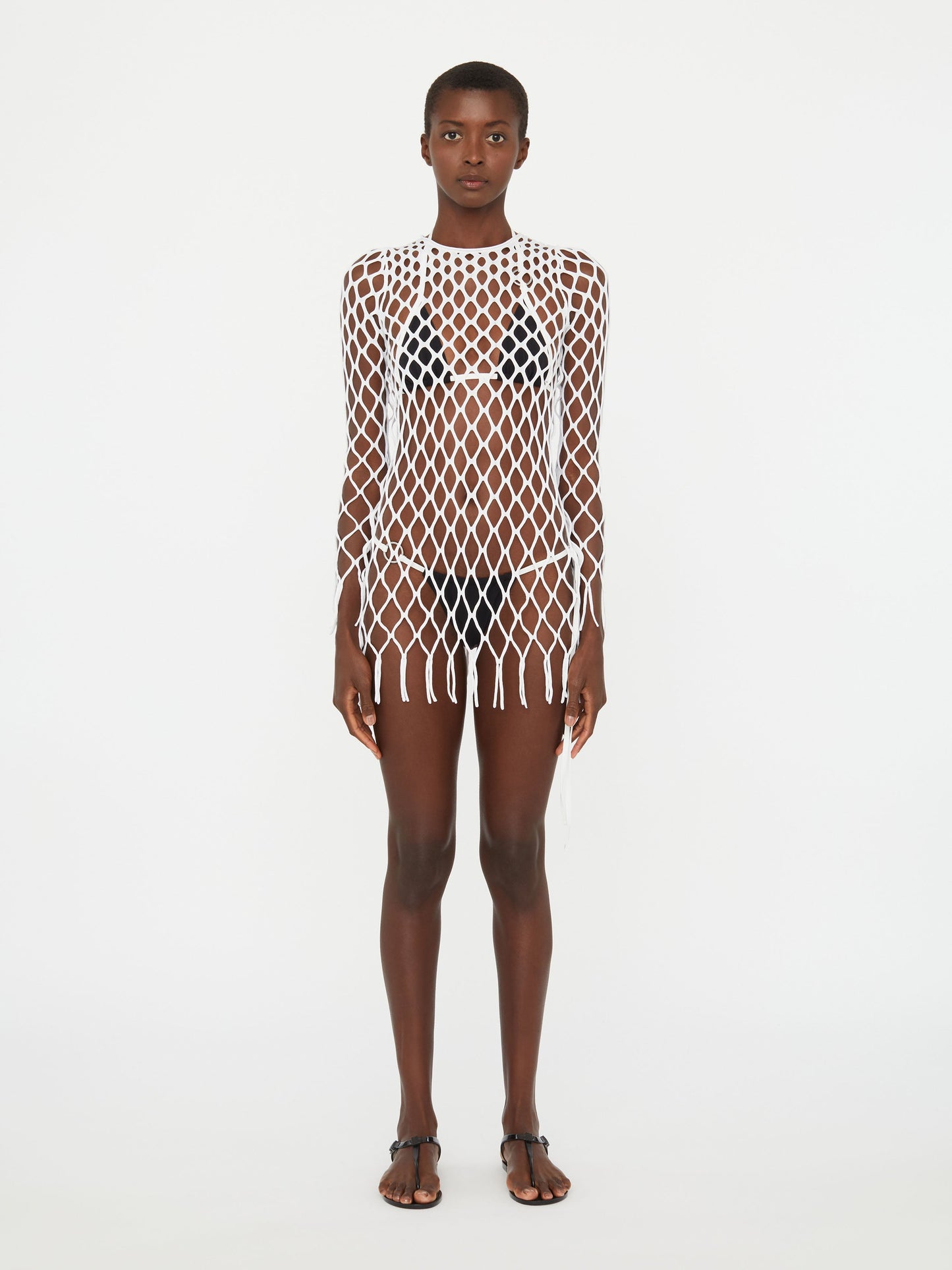 Image of Dresses. Productname: Christopher Esber Knitted Mesh Mini Dress in White colour by brand - Christopher Esber