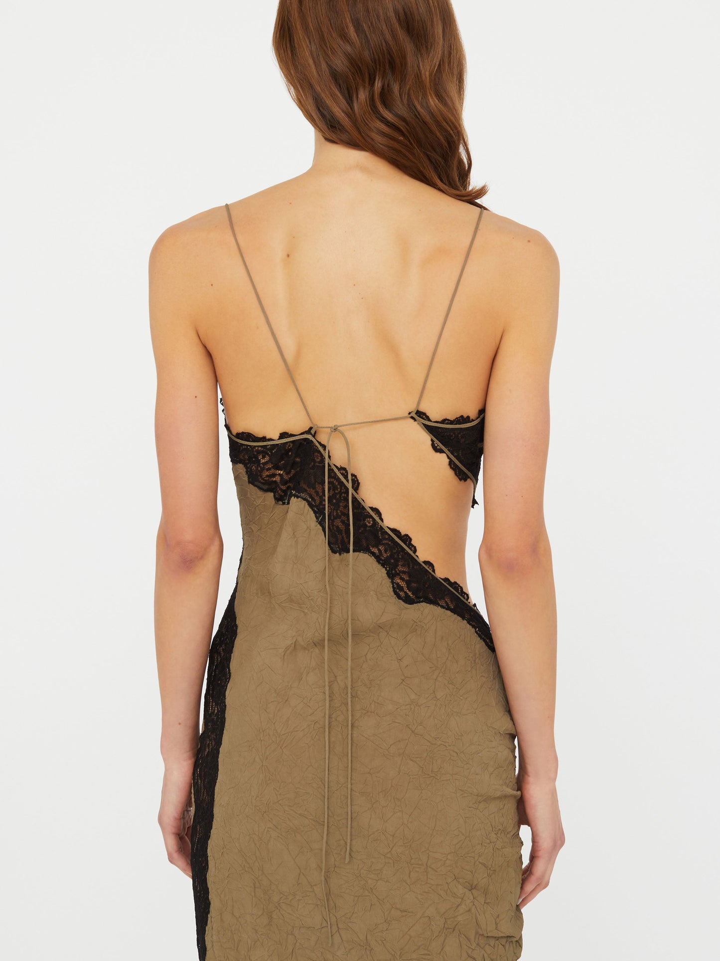 Christopher Esber Crimped Lace Cami Dress (Black)
