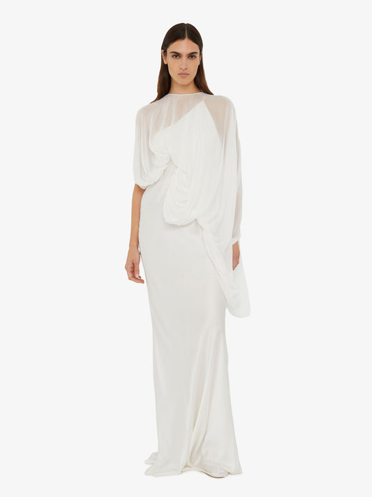 Image of Dresses. Product name - Cumulus Draped Sleeve Dress in Dress colour by brand - Christopher Esber