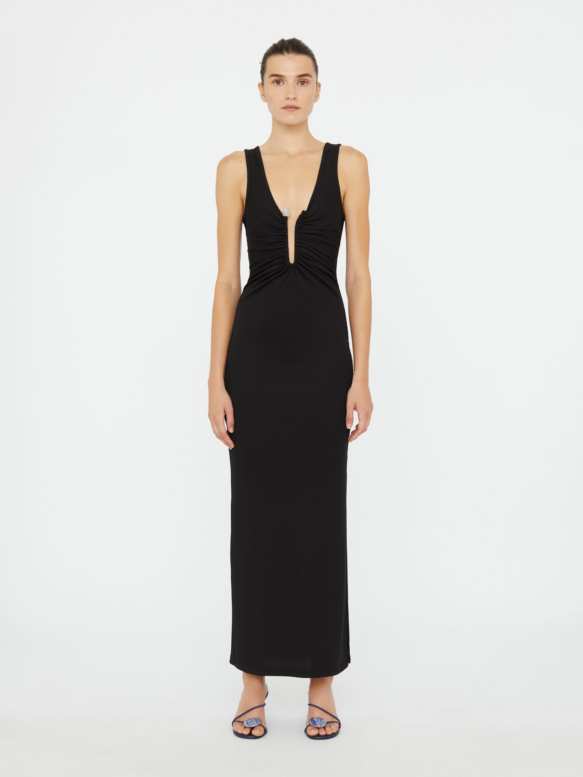 Image of Dresses. Productname: Christopher Esber Crystal Pin Tank Dress in Black colour by brand - Christopher Esber