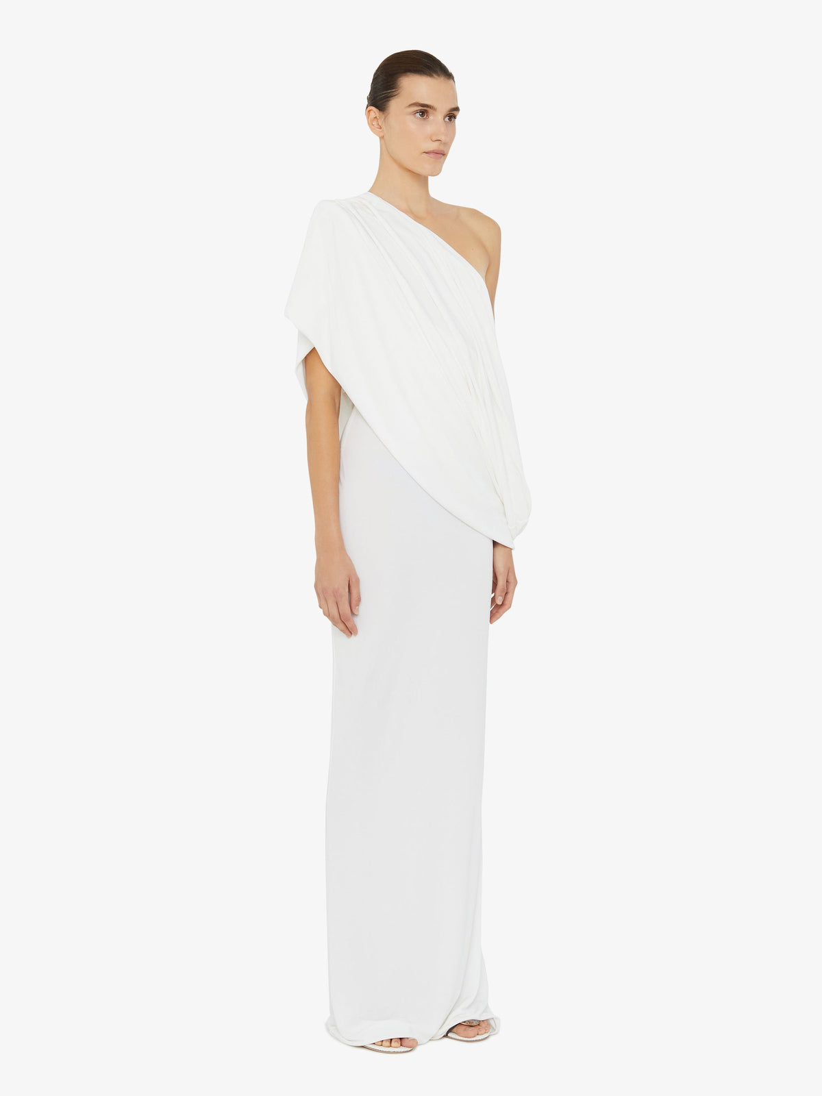 Christopher Esber Aiba Draped Jersey Tee Dress (White)