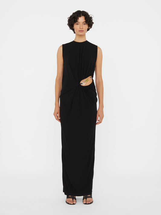 Image of Dresses. Productname: Christopher Esber Encased Nature Suspended Jersey Tank Dress in Black colour by brand - Christopher Esber