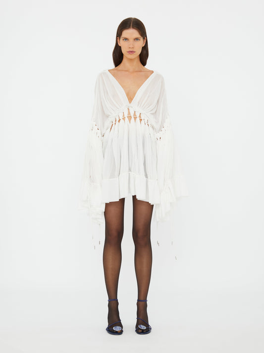 Image of Dresses. Productname: Christopher Esber Sirocco Cotton Muslin Dress in White colour by brand - Christopher Esber