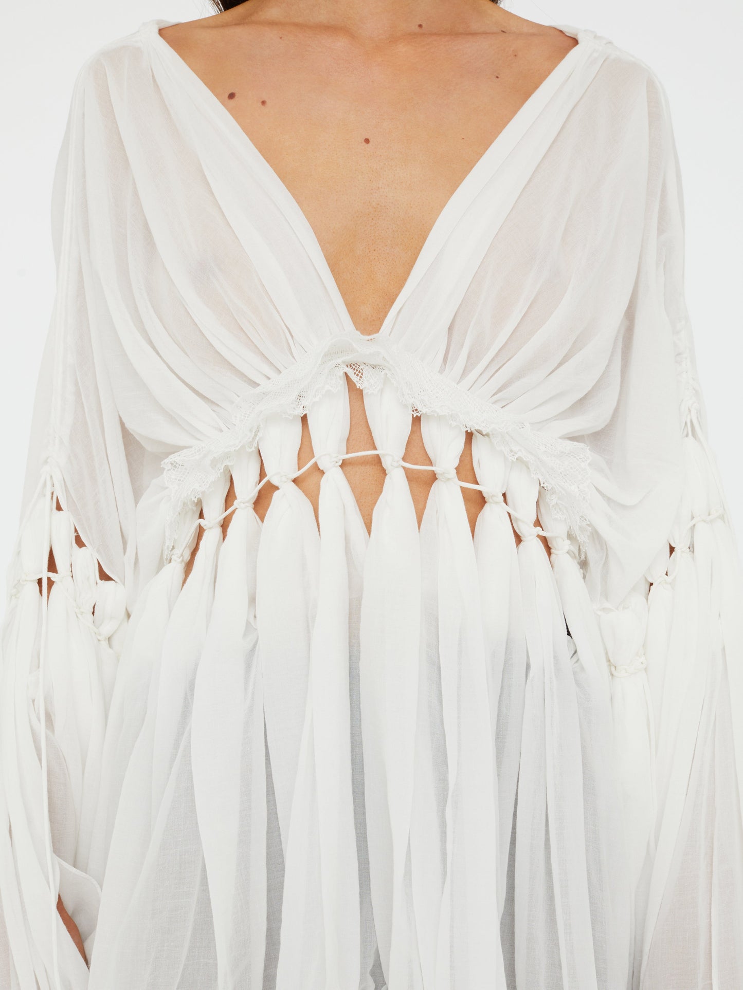 Christopher Esber Sirocco Cotton Muslin Dress (White)