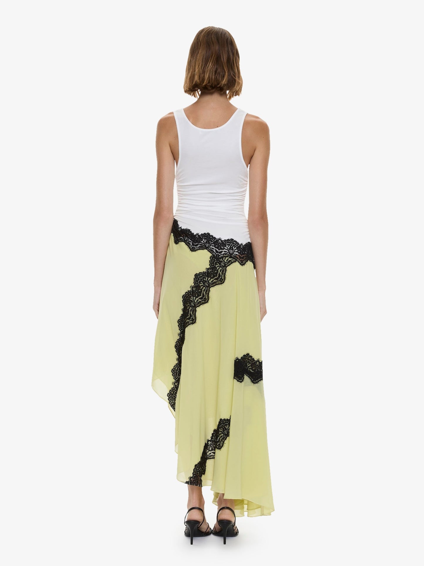 CHRISTOPHER ESBER Cutaway Lace Gathered Tank Dress (Multi)