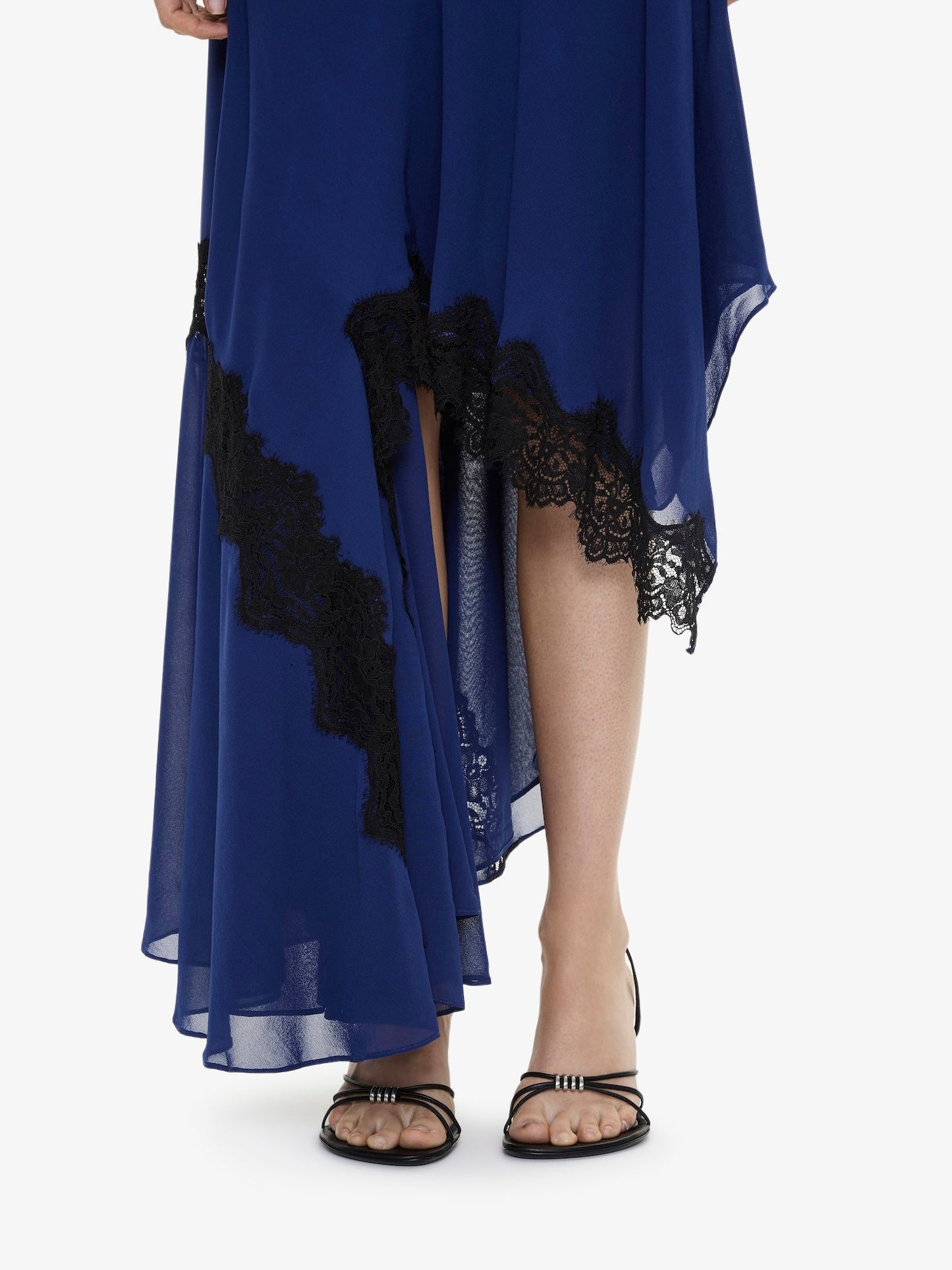 Christopher Esber Cutaway Lace Gathered Tank Dress (Black)