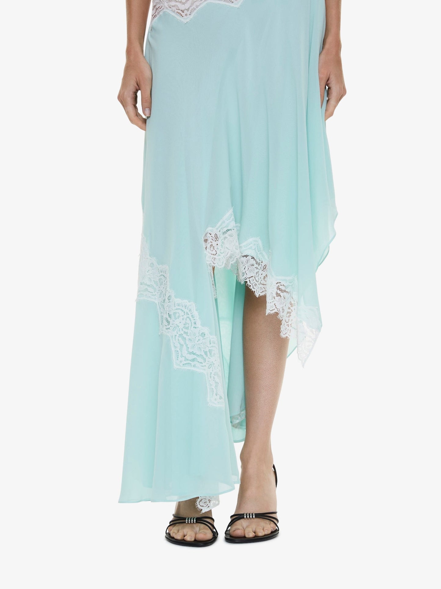 Christopher Esber Cutaway Lace Gathered Tank Dress (Multi)