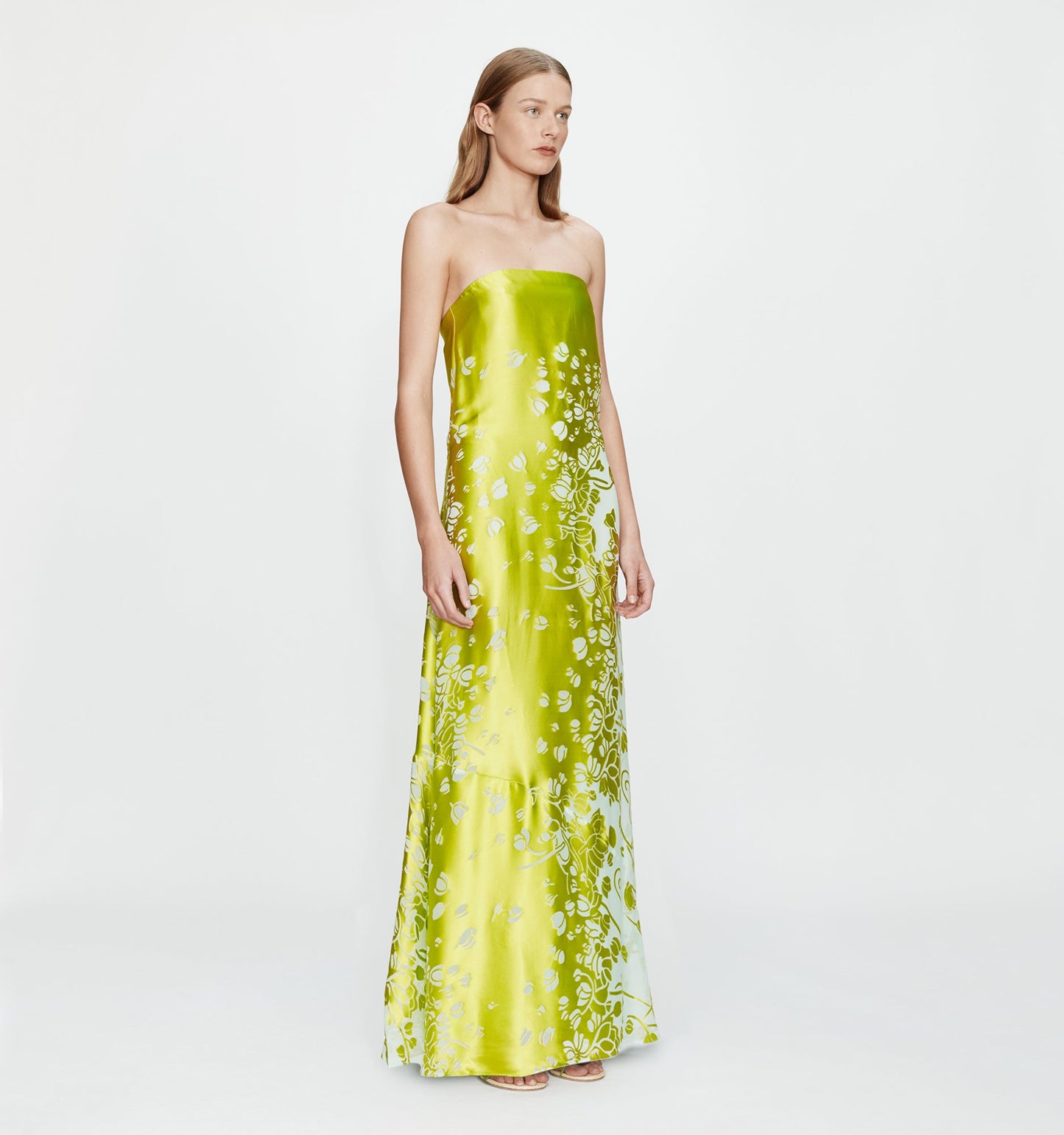 Christopher Esber Burnout Strapless Dress (Green)