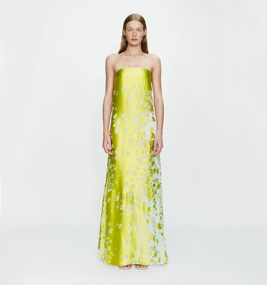 Christopher Esber Burnout Strapless Dress (Green)