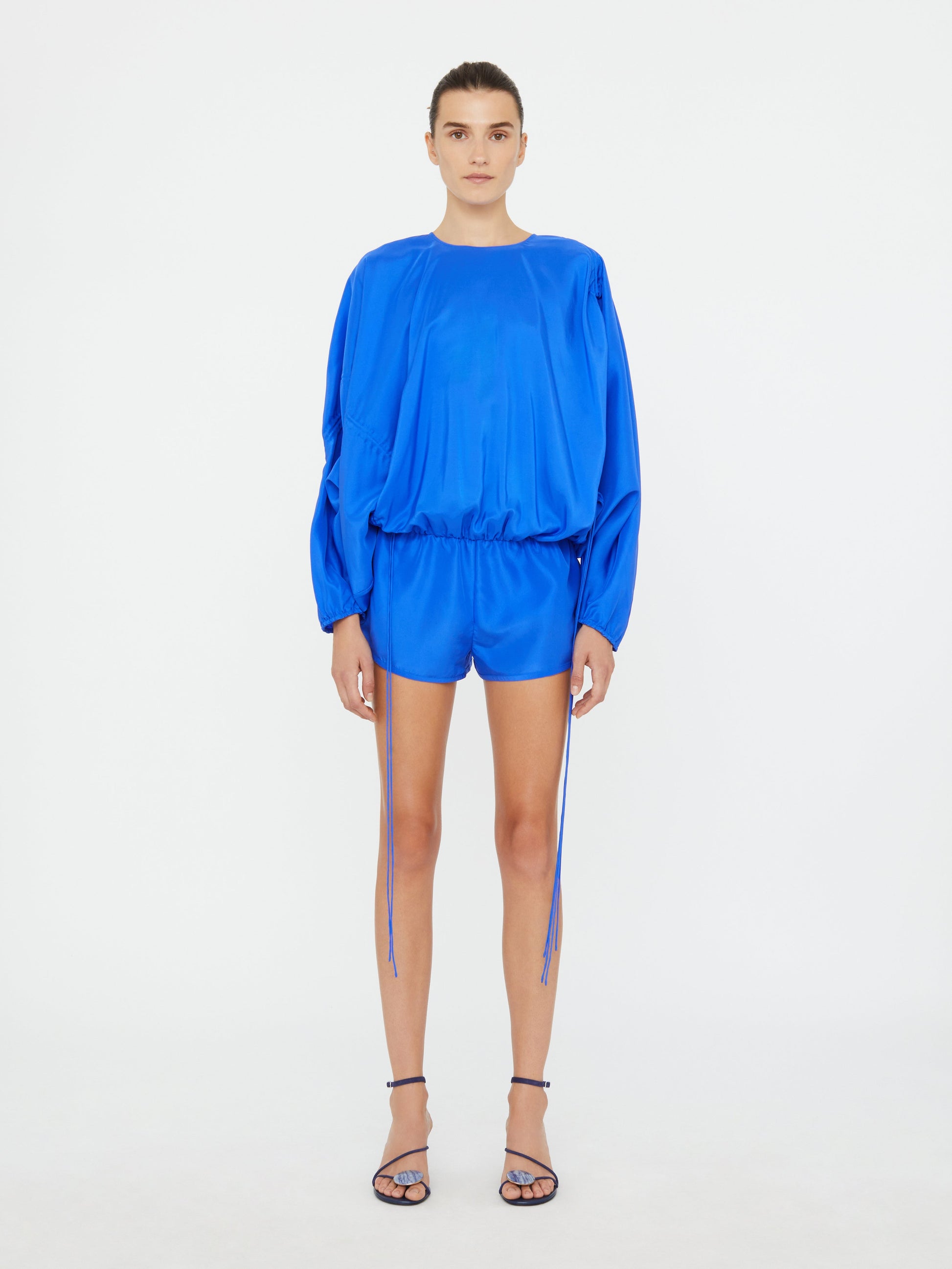 Image of Dresses. Productname: Christopher Esber Parachute Silk Onesie in Blue colour by brand - Christopher Esber