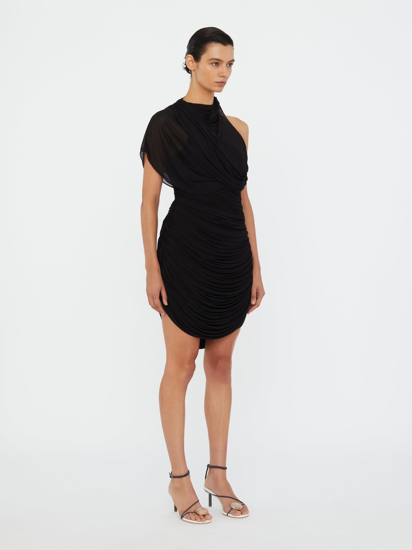 Christopher Esber Beach Glass Circular Jersey Mini Dress (Black)