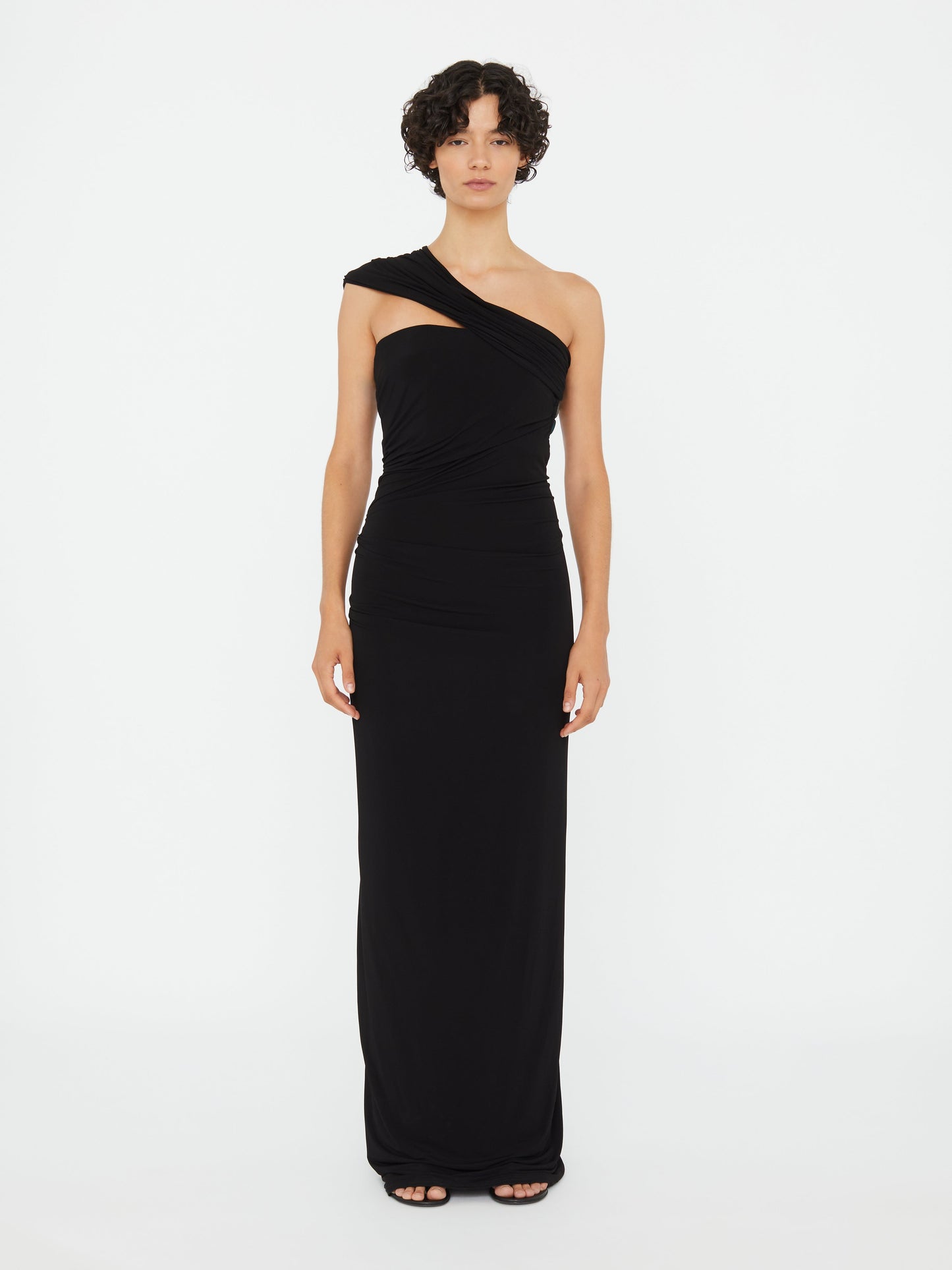 Christopher Esber Beach Glass Draped Jersey Strapless Dress (Black)