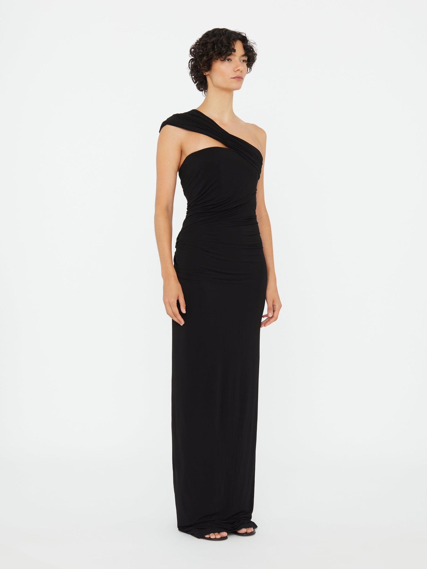 Christopher Esber Beach Glass Draped Jersey Strapless Dress (Black)