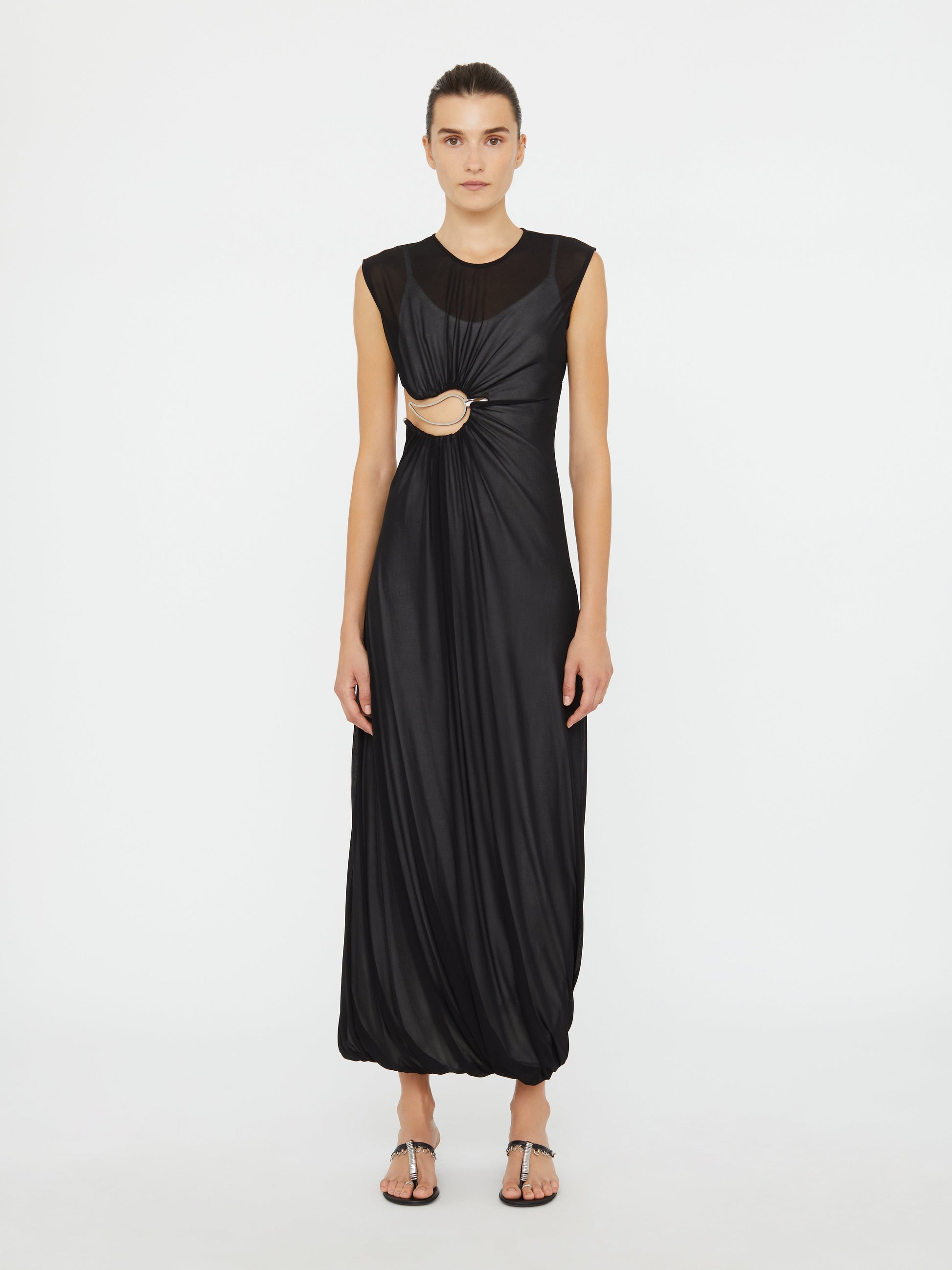 Image of Dresses. Productname: Christopher Esber Paisley Overlay Encased Tank Dress in Black colour by brand - Christopher Esber