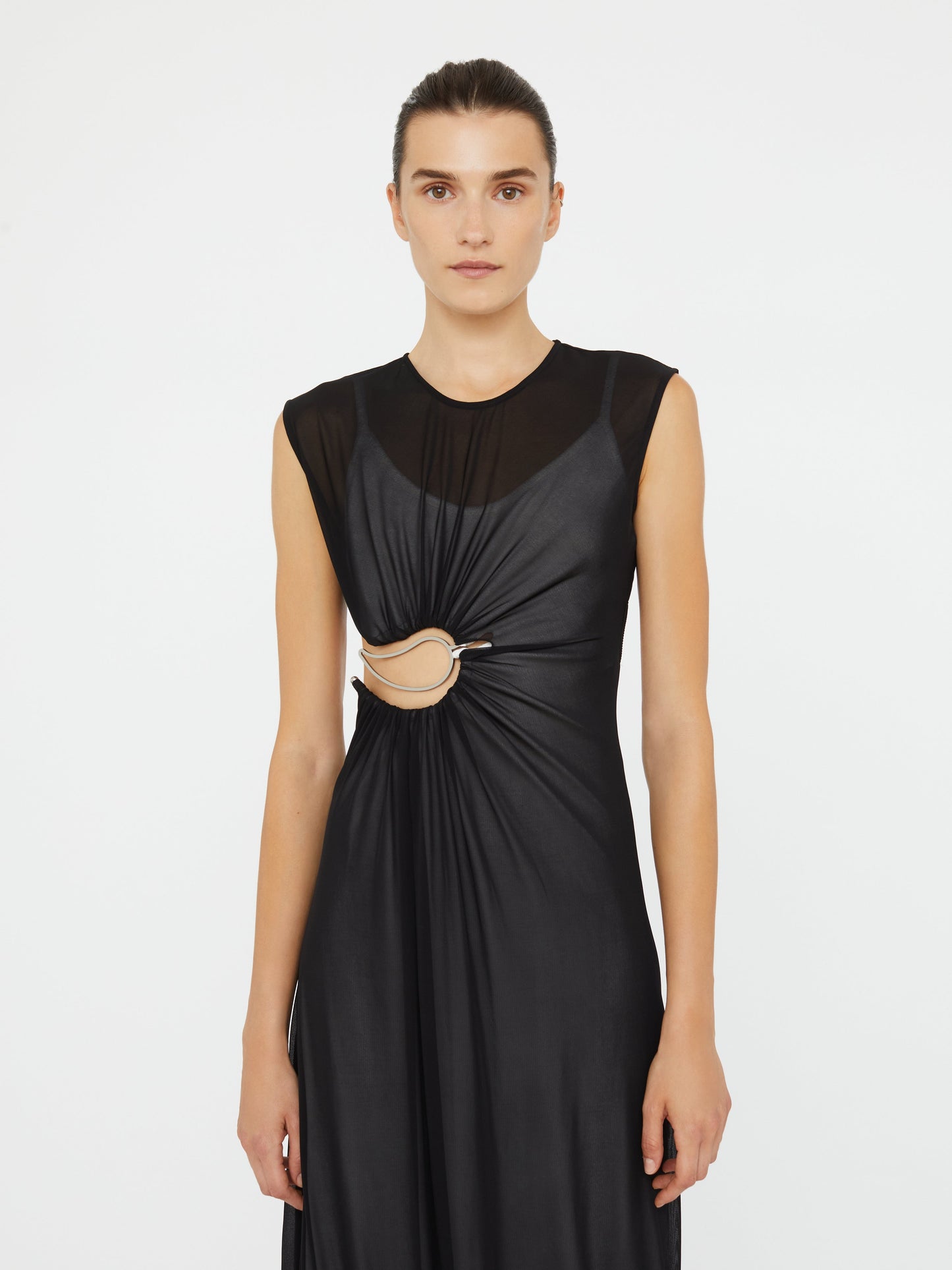 Christopher Esber Paisley Overlay Encased Tank Dress (Black)