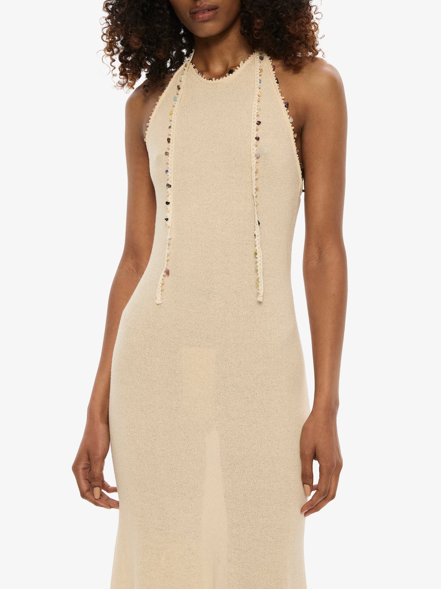 Christopher Esber Beach Quartz Halter Dress (Bone)