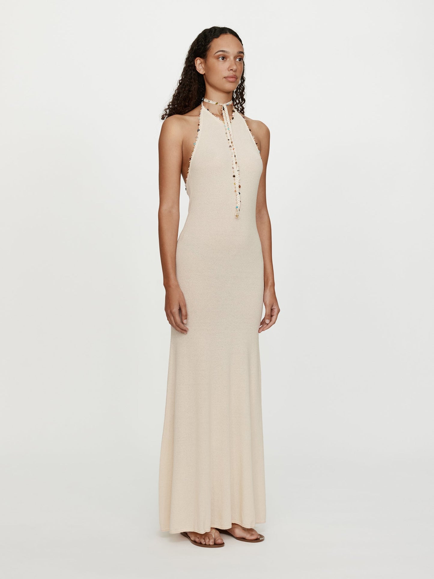 Christopher Esber Beach Quartz Halter Dress (Bone)