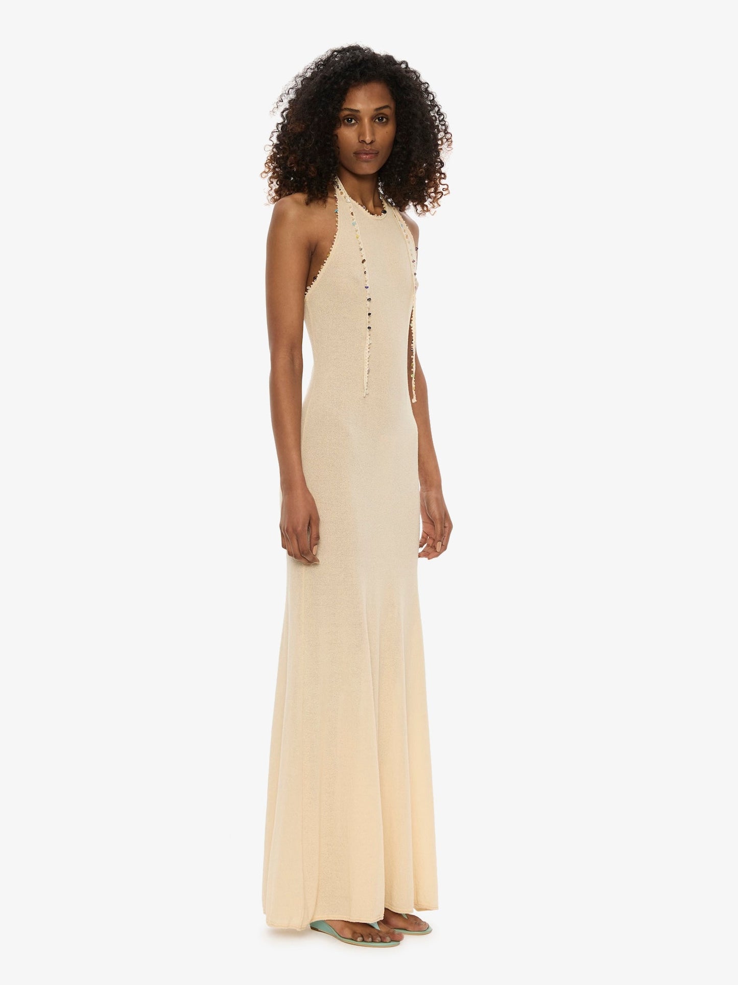 Christopher Esber Beach Quartz Halter Dress (Bone)