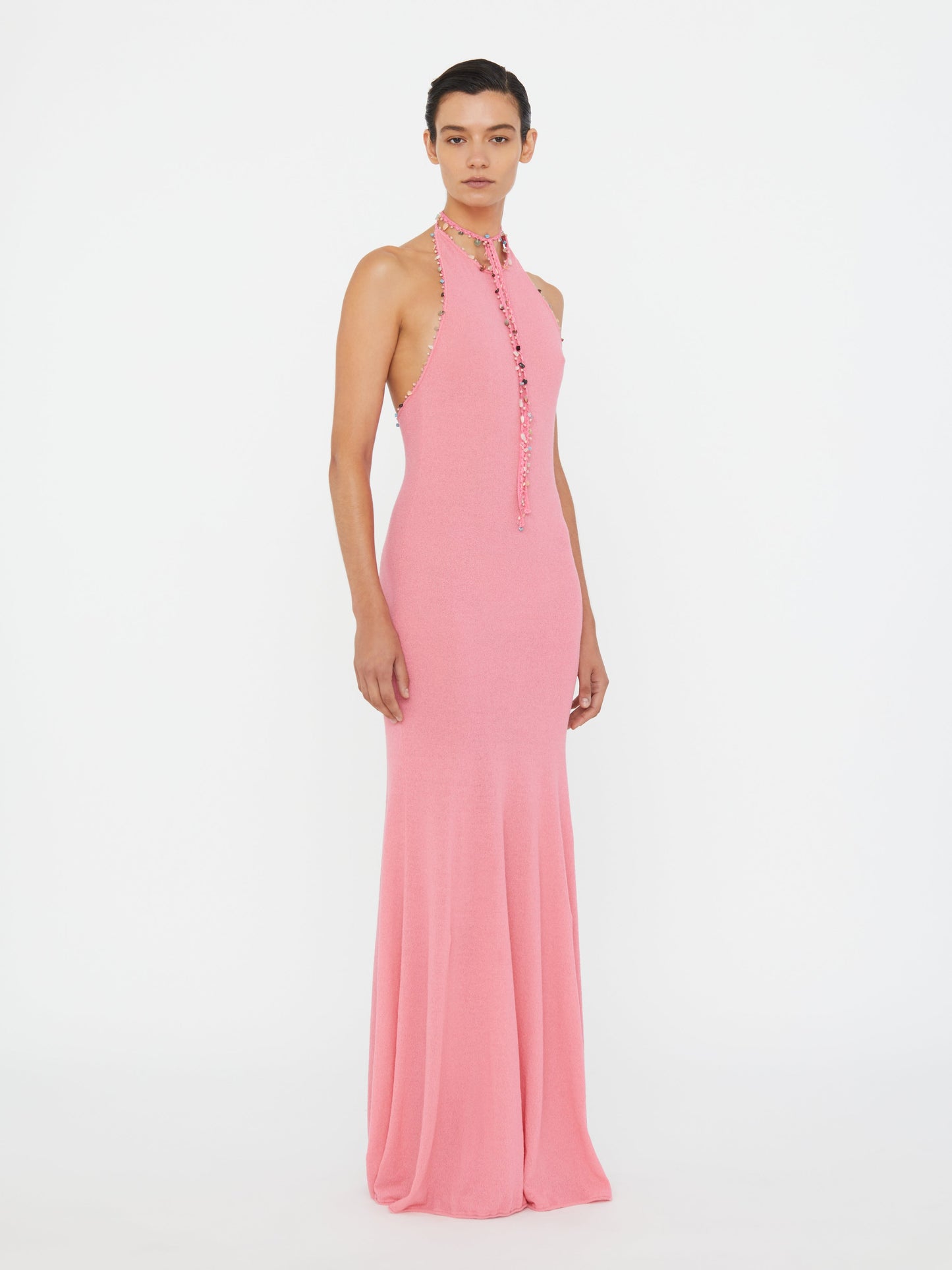 Christopher Esber Beach Quartz Halter Dress (Pink)