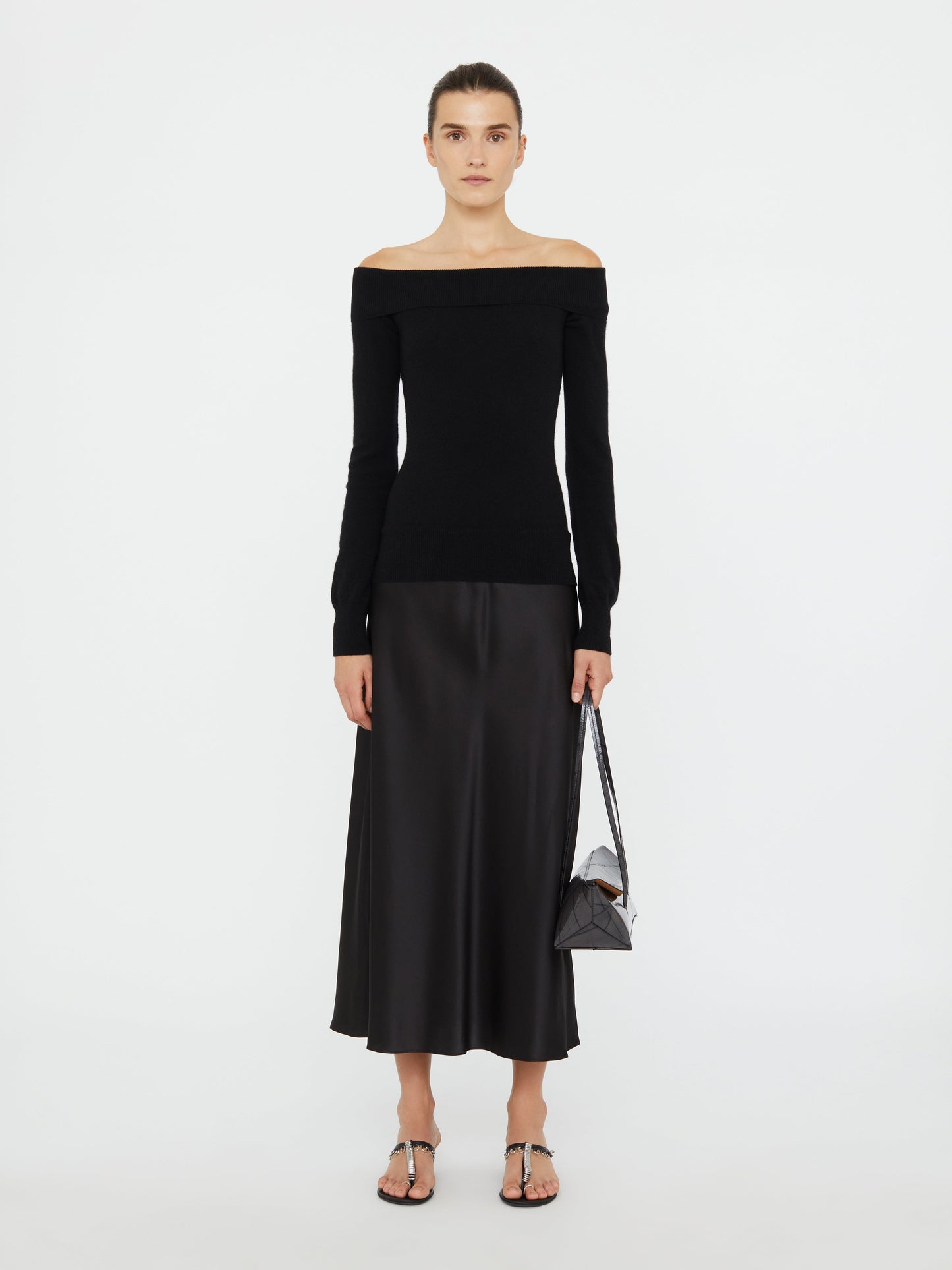 Christopher Esber Shoulderless Cashmere Monument Dress (Black)