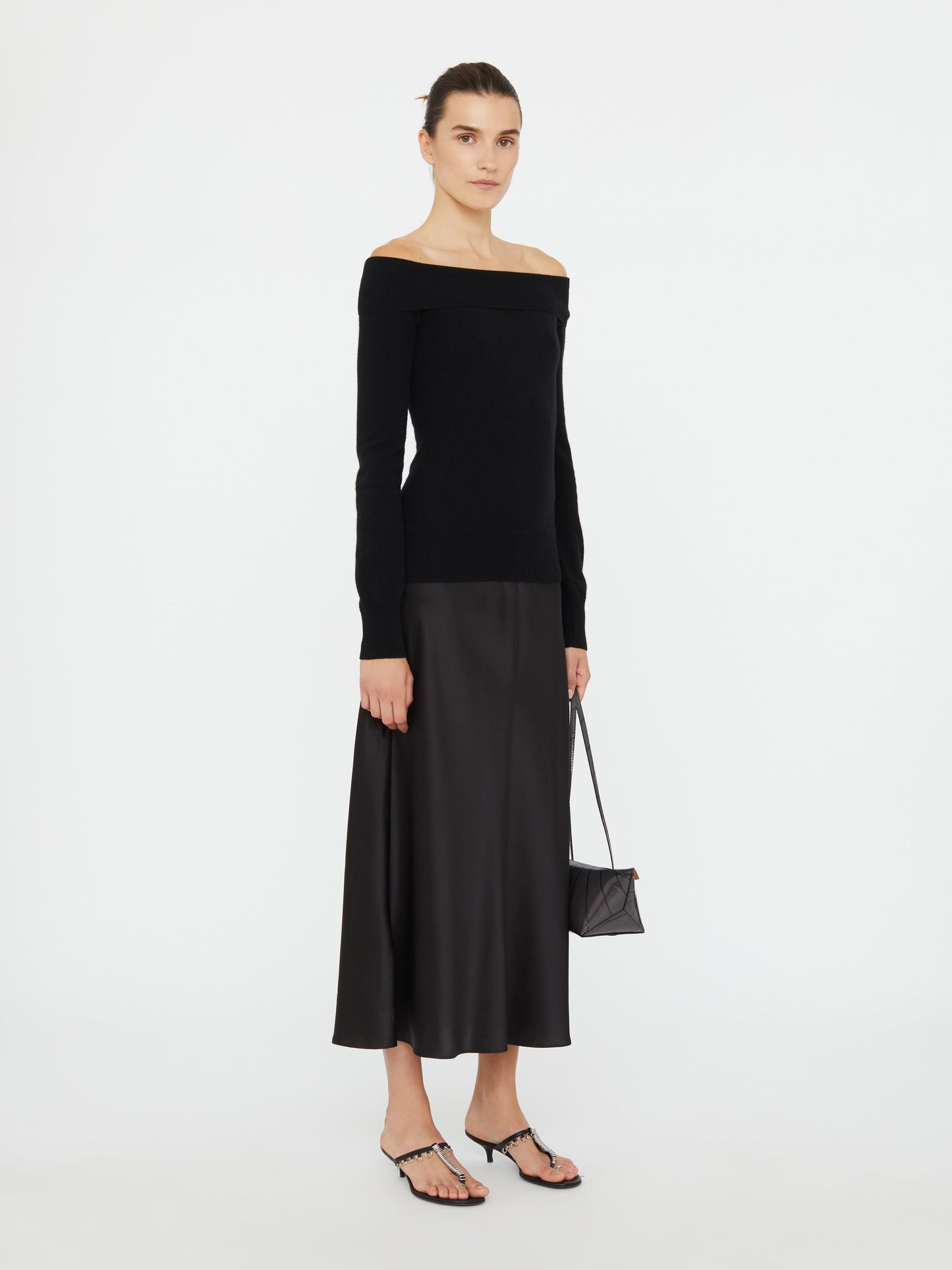 Image of Dresses. Productname: Christopher Esber Shoulderless Cashmere Monument Dress in Black colour by brand - Christopher Esber
