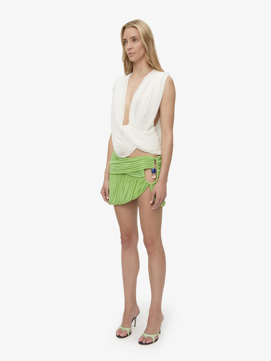 CHRISTOPHER ESBER Beach Glass Bubble Mini Skirt (Aloe)