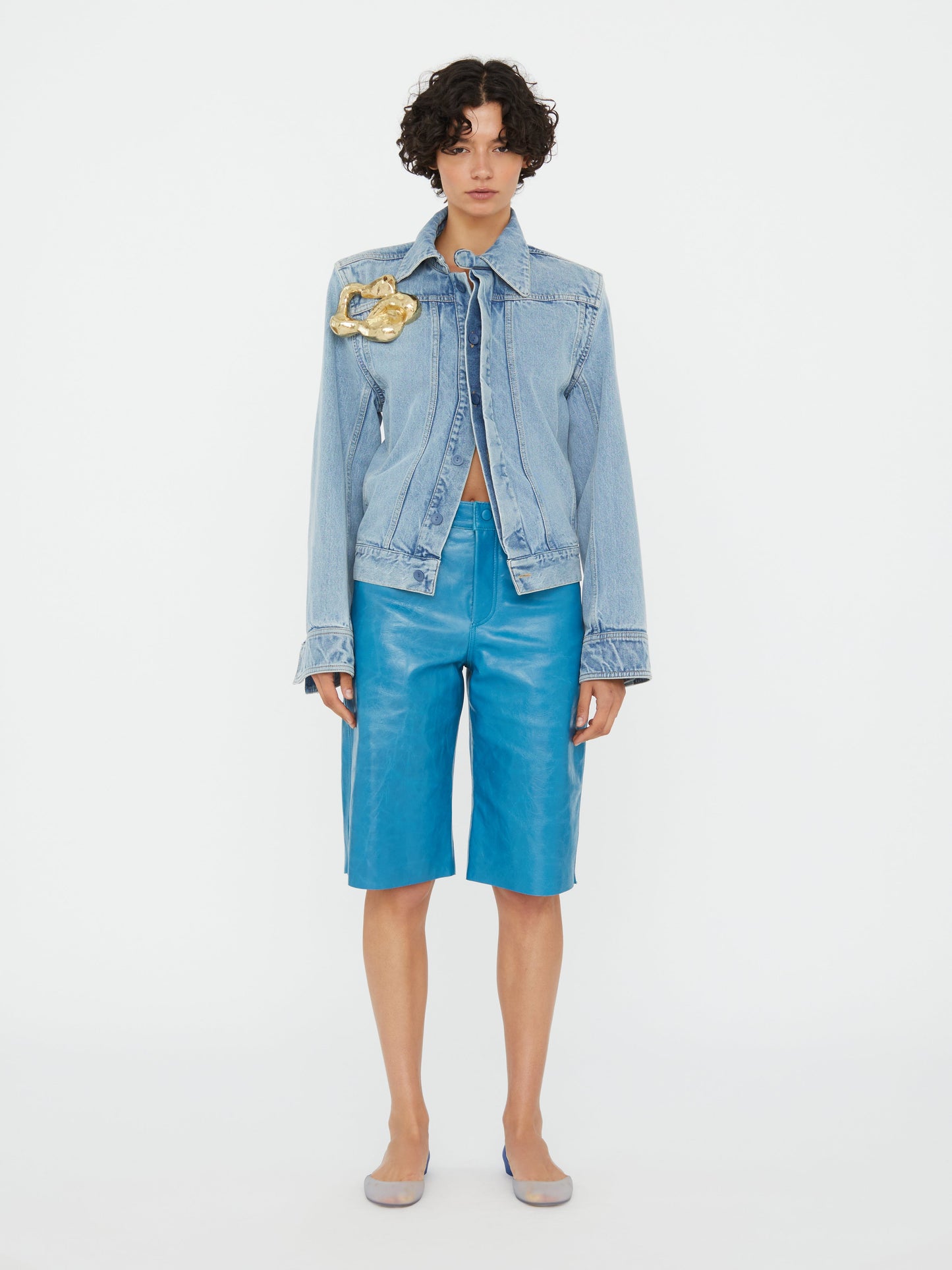 Christopher Esber Sculptured Corsage Denim Jacket (Indigo)